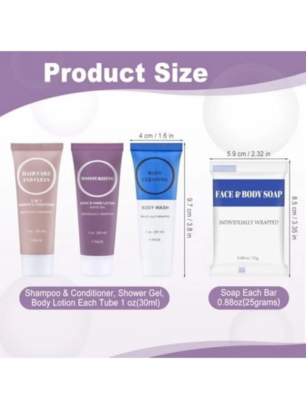 Travel Size Toiletries Set - Individually Wrapped Mini Essentials (120 Pack)